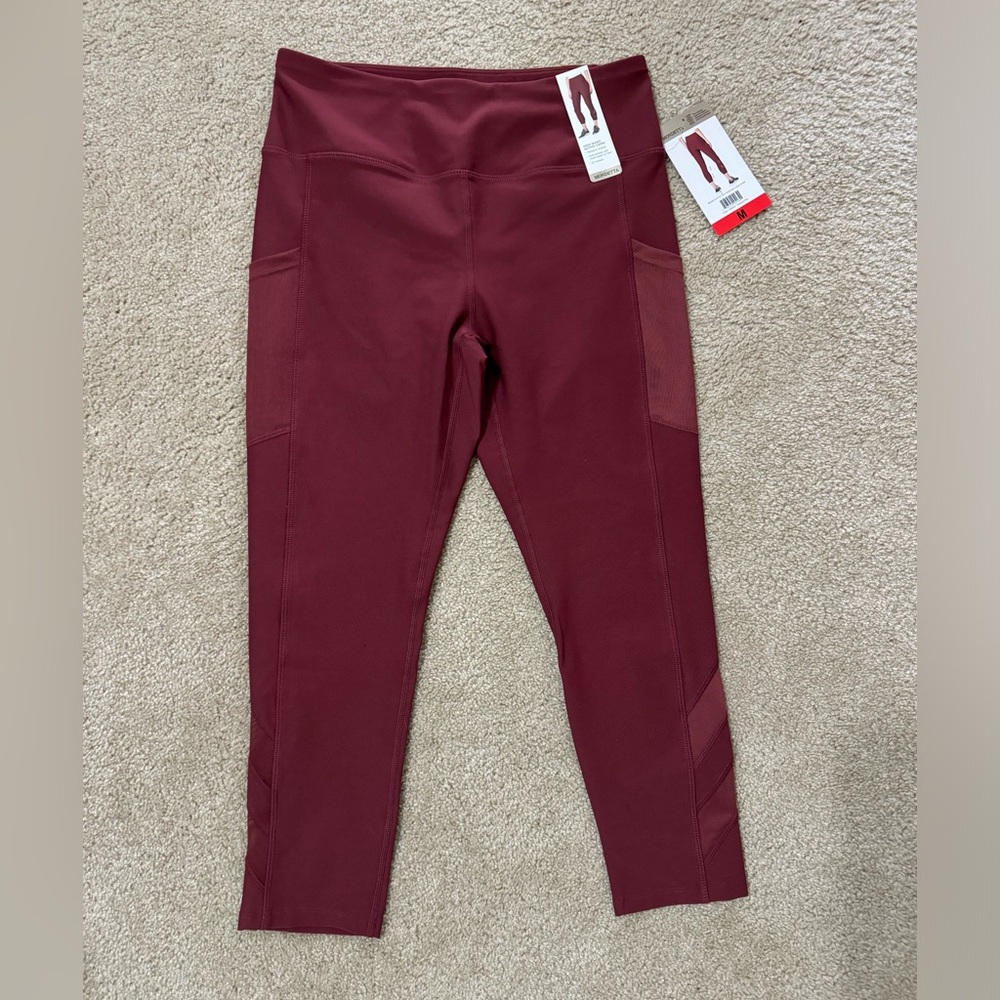 Burgundy High-Waisted Leggings